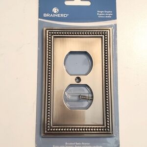 Brainerd Brushed Satin Pewter Single Duplex Wallplate